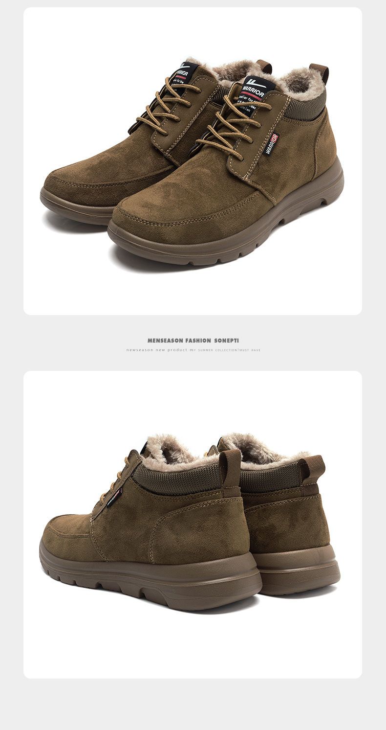 Warrior Fleece Lined Thick Cotton Shoes for Men, Winter 2025